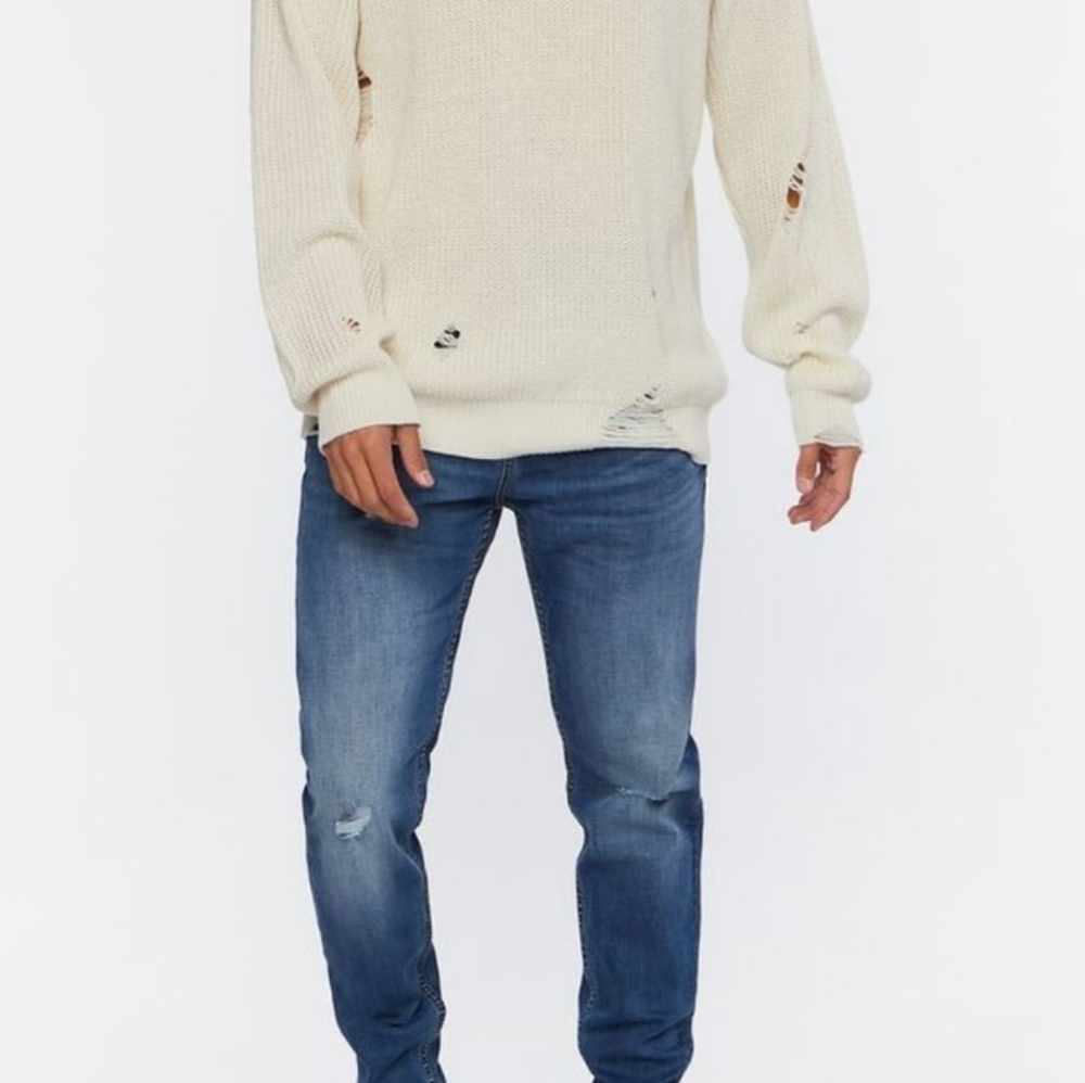 NWT Forever21 Mens Slim Fit Destructed Jeans